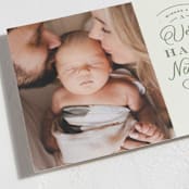 "Stacked Greeting" - Holiday Cards in Sage by Kristen Smith - Detail