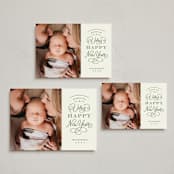 "Stacked Greeting" - Holiday Cards in Sage by Kristen Smith - Formats Available