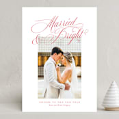 "Bright and Married" - Holiday Cards in Holly Berry by Megan Davis - Front