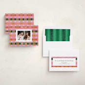 "festive checked plaid" - Holiday Cards in Fruitcake by Carrie Moradi - Assembled