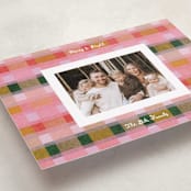 "festive checked plaid" - Holiday Cards in Fruitcake by Carrie Moradi - Detail