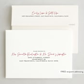 "whimsical peace & joy" - Holiday Cards in Strawberry by Mango Ink - FREE Recipient Addressing