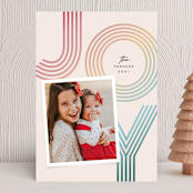 "Joyful Lines" - Holiday Cards in Holly Berries by Jessica Corliss - Front