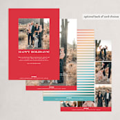 "Joyful Lines" - Holiday Cards in Holly Berries by Jessica Corliss - Back of Card Options