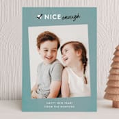 "nice enough" - Holiday Cards in Bluebird by Lindsay Megahed - Front