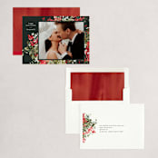 "Holiday Garden" - Holiday Cards in Cranberry by Leah Bisch - Assembled