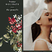 "Holiday Garden" - Holiday Cards in Cranberry by Leah Bisch - Detail