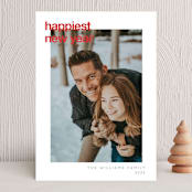 "Minimal Mod" - Holiday Cards in Berry by JoAnn Jinks - Front