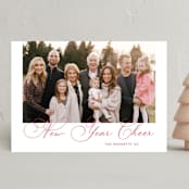 "Uptown Script" - Holiday Cards in Poinsettia by Carolyn MacLaren - Front