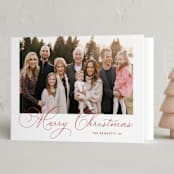 "Uptown Script" - Holiday Cards in Poinsettia by Carolyn MacLaren - Folded Card