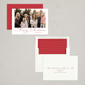 "Uptown Script" - Holiday Cards in Poinsettia by Carolyn MacLaren - Assembled