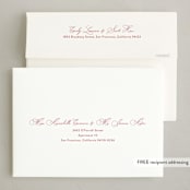 "Uptown Script" - Holiday Cards in Poinsettia by Carolyn MacLaren - FREE Recipient Addressing
