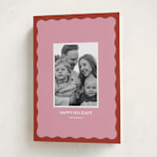 "Color Wave" - Holiday Cards in Raspberry by Helena Vitto - Folded Card