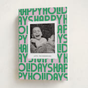 "Letters" - Holiday Cards in Candy by Up Up Creative - Folded Card