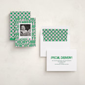 "Letters" - Holiday Cards in Candy by Up Up Creative - Assembled