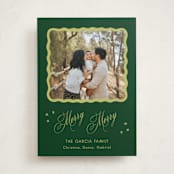"Squiggle and Stars" - Holiday Cards in Forest by Lauren Jopling - Front