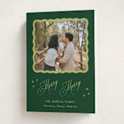 "Squiggle and Stars" - Holiday Cards in Forest by Lauren Jopling - Folded Card