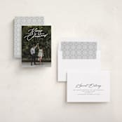 "Merry Monoline" - Holiday Cards in Snowfall by Melanie Kosuge - Assembled