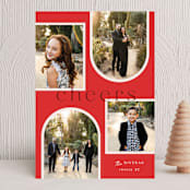 "Joy Collage" - Holiday Cards in Cherry by Elly - Front