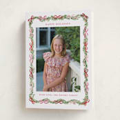 "Boughs of Bows" - Holiday Cards in Candy Cane by Sarah Knight - Folded Card