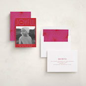"Fun & Bold Type" - Holiday Cards in Berry by Nazia Hyder - Assembled