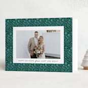 "Winter Folk Floral" - Holiday Cards in Forest by Julie Murray - Folded Card