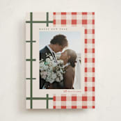 "Grandmas Dishes" - Holiday Cards in Santa Suit by Carrie ONeal - Front