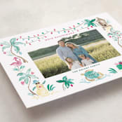 "Merry Luau" - Holiday Cards in Guava by Sarah Knight - Detail
