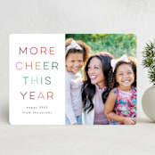 "More cheer" - Holiday Cards in Pumpkin by Lori Wemple - Front