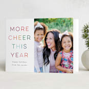 "More cheer" - Holiday Cards in Pumpkin by Lori Wemple - Folded Card