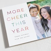 "More cheer" - Holiday Cards in Pumpkin by Lori Wemple - Detail