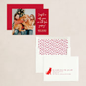"Feelin Yappy" - Holiday Cards in Cranberry by 2birdstone - Assembled