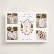 "Family Crest" - Holiday Cards in Currant by Susan Zinader - Front
