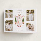 "Family Crest" - Holiday Cards in Currant by Susan Zinader - Folded Card