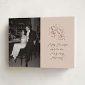 "Newlywed Toast" - Holiday Cards in Candied Grapefruit by Randi Cirelli - Folded Card