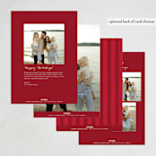 "Joy Border" - Holiday Cards in Poinsettia by Brianne Larsen - Back of Card Options