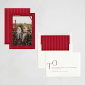 "Joy Border" - Holiday Cards in Poinsettia by Brianne Larsen - Assembled