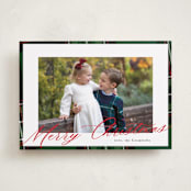"Yule Plaid" - Holiday Cards in Hunter Green by Cindy Reynolds - Front