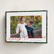 "Yule Plaid" - Holiday Cards in Hunter Green by Cindy Reynolds - Folded Card