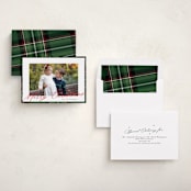 "Yule Plaid" - Holiday Cards in Hunter Green by Cindy Reynolds - Assembled