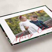 "Yule Plaid" - Holiday Cards in Hunter Green by Cindy Reynolds - Detail
