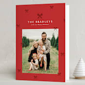 "Bow-tied" - Holiday Cards in Cardinal by Melanie Kosuge - Folded Card