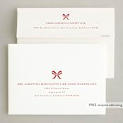 "Bow-tied" - Holiday Cards in Cardinal by Melanie Kosuge - FREE Recipient Addressing