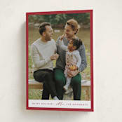 "Edge" - Holiday Cards in Berry by Angela Thompson - Folded Card