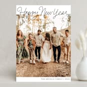 "Scripted Christmas" - Holiday Cards in Snow by Angie Gubler Design - Front