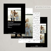 "Scripted Christmas" - Holiday Cards in Snow by Angie Gubler Design - Back of Card Options