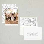 "Scripted Christmas" - Holiday Cards in Snow by Angie Gubler Design - Assembled