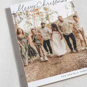 "Scripted Christmas" - Holiday Cards in Snow by Angie Gubler Design - Detail