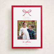 "Scallop Bow" - Holiday Cards in Peppermint by Emily Betts - Front