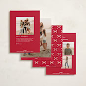 "Scallop Bow" - Holiday Cards in Peppermint by Emily Betts - Back of Card Options